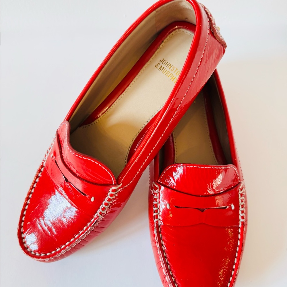 Johnston & Murphy Women’s Red Patent Leather Penny Loafers - Picture 9 of 11